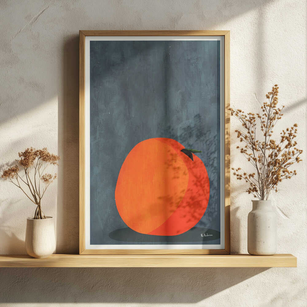 Vibrant Orange Still Life Art Print UK — Portrait Vibrant Wall Art — Kitchen — Wall It All Prints