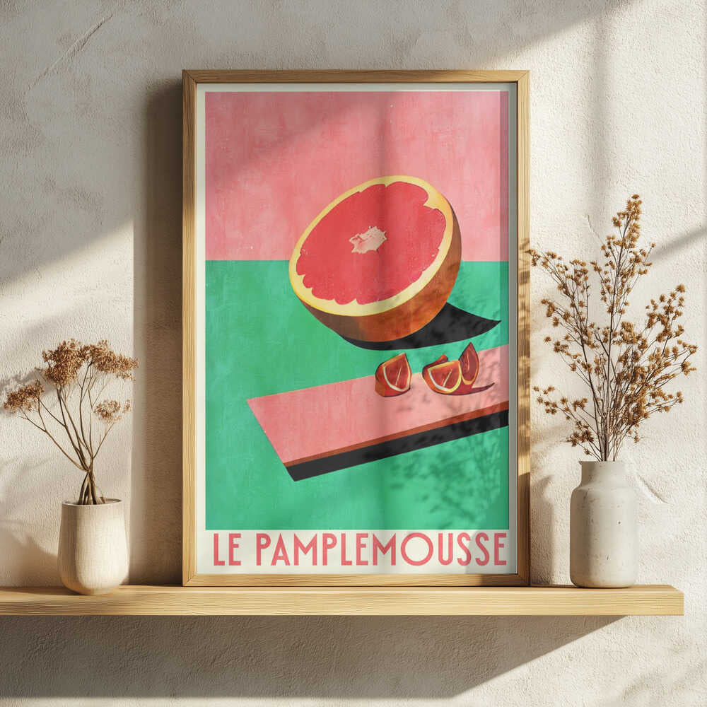 Vibrant Grapefruit Still Life Art Print UK — Food Vibrant Wall Art — Kitchen — Wall It All Prints