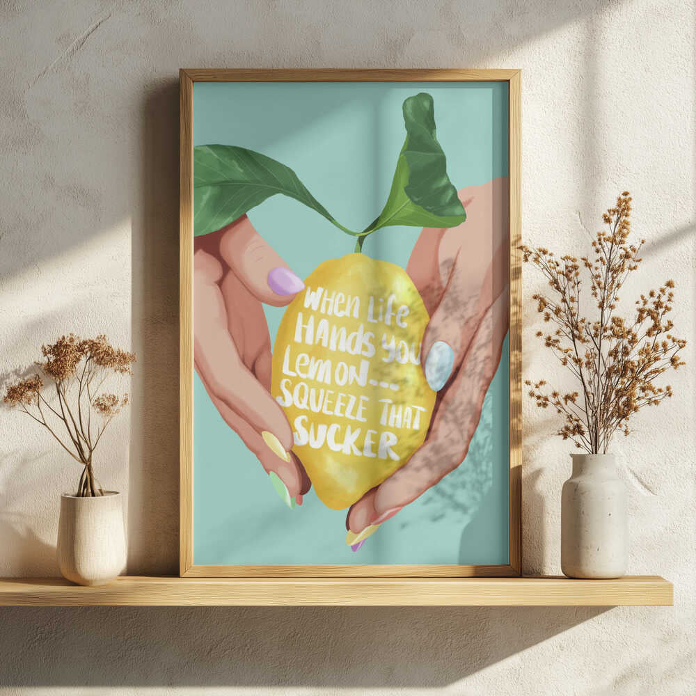 When Life Hands Lemons Art Print UK — Japanese Vibrant Wall Art — Living Room — Wall It All Prints