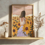 Sunflower Evenings Art Print UK — Botanical Fresh Wall Art — Living Room — Wall It All Prints