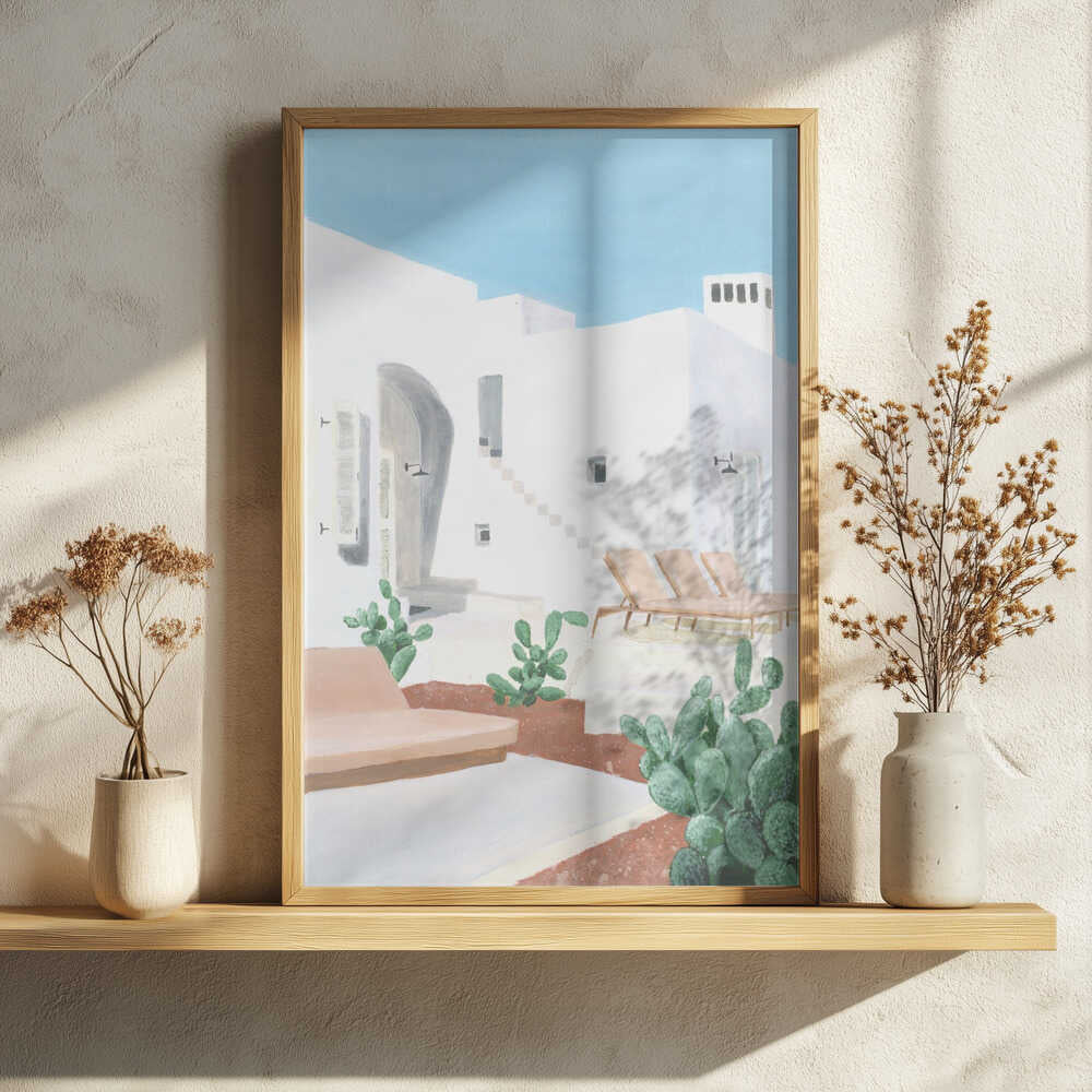 White Desert Retreat Art Print UK — Botanical Fresh Wall Art — Living Room — Wall It All Prints