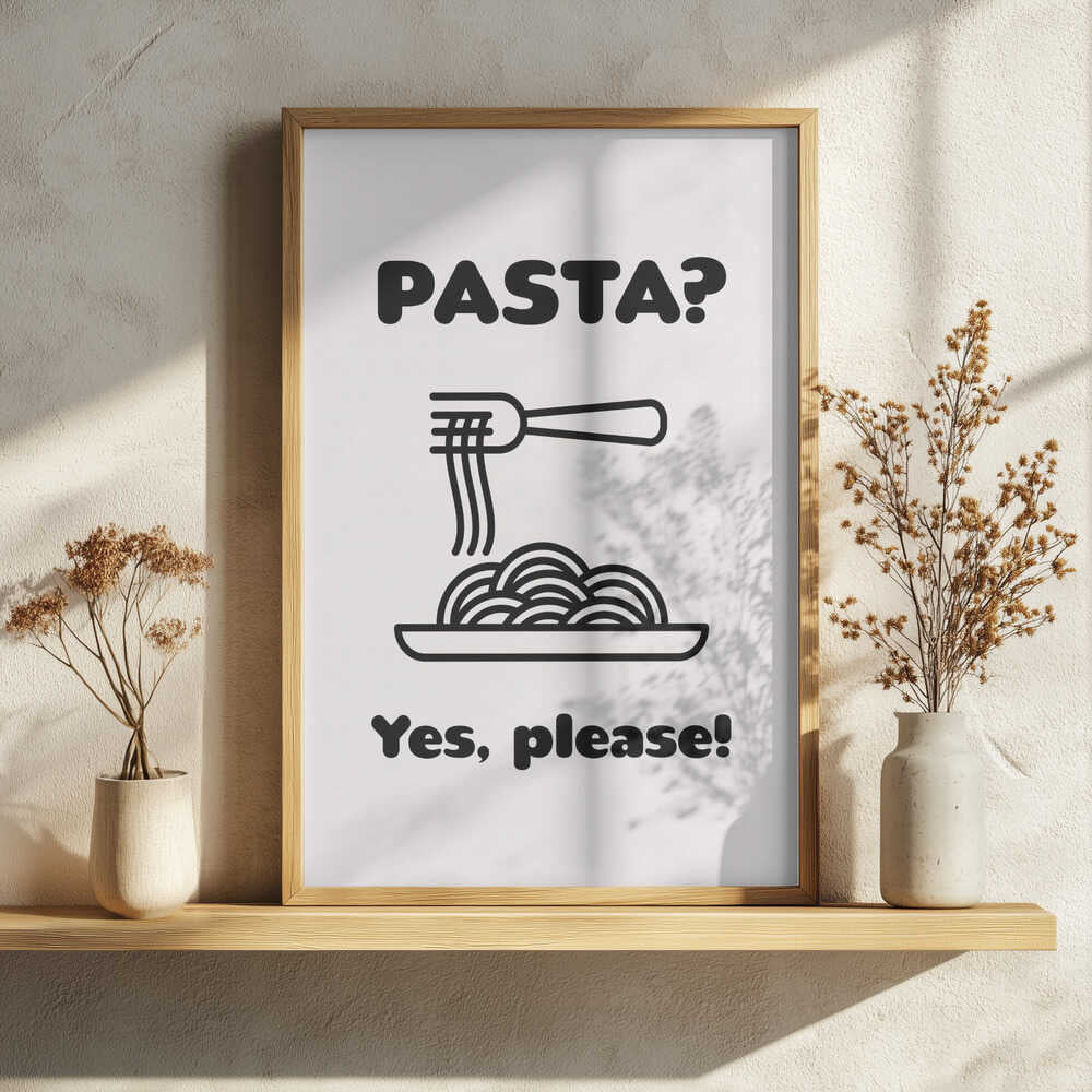 Pasta Yes Please Art Print UK — Abstract Vibrant Wall Art — Kitchen — Wall It All Prints