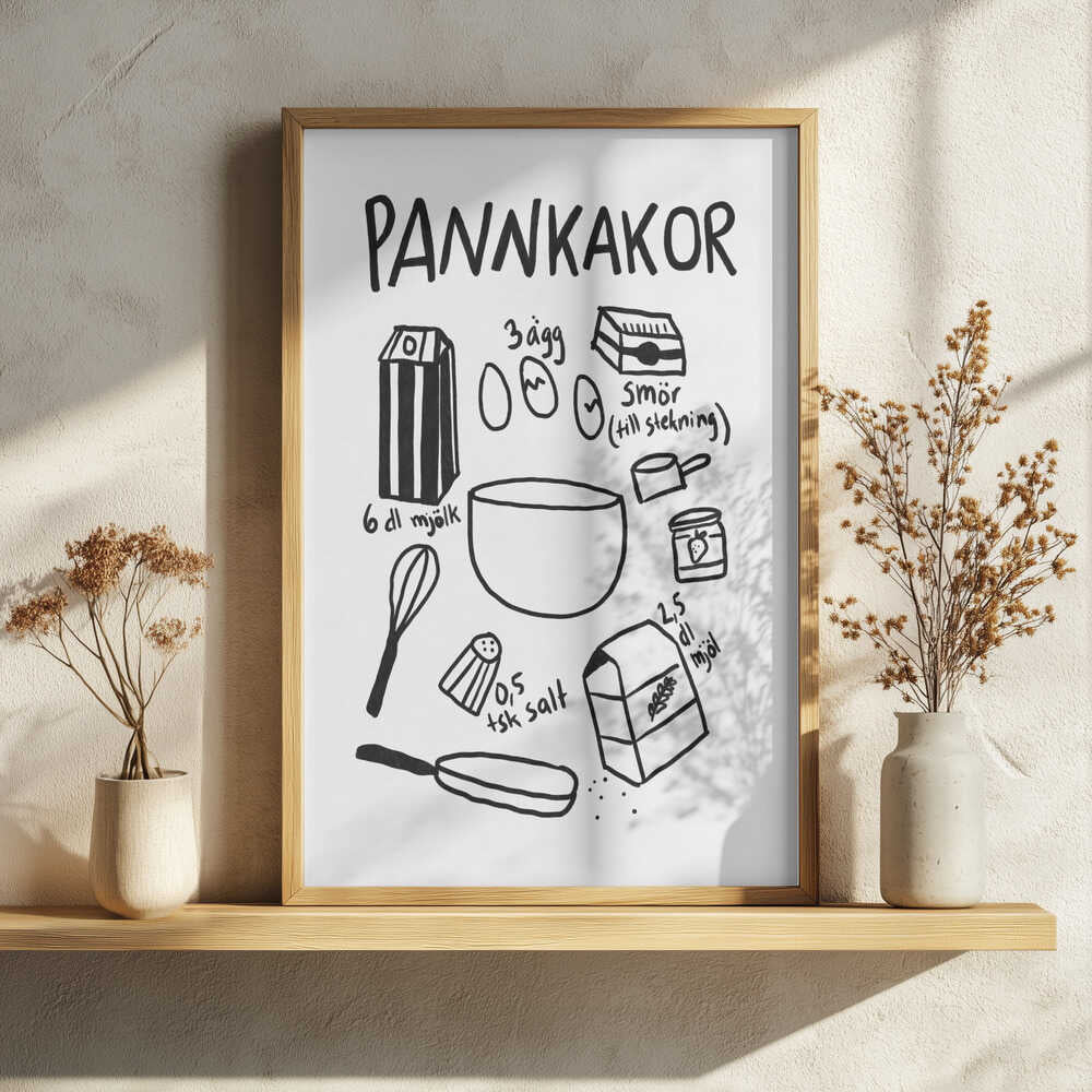 Pancake Essentials Art Print UK — Abstract Vibrant Wall Art — Kitchen — Wall It All Prints