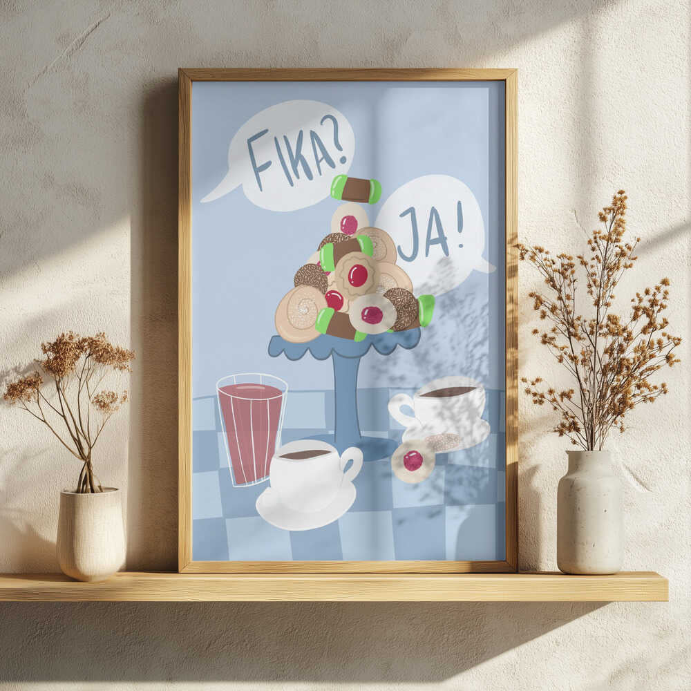 Swedish Fika Delight Art Print UK — Vintage Calm Wall Art — Kitchen — Wall It All Prints