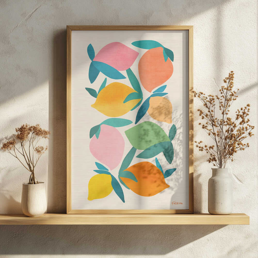 Wild Mango #2 Art Print UK — Abstract Vibrant Wall Art — Kitchen — Wall It All Prints