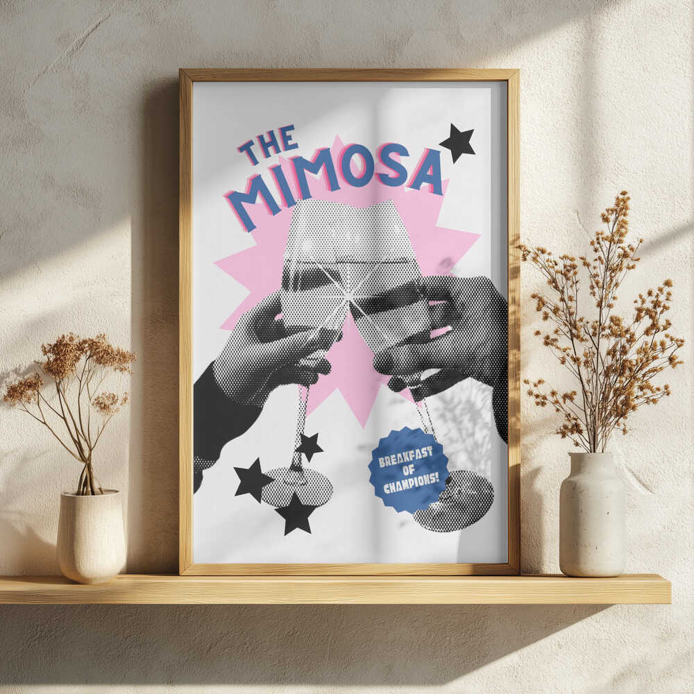 Cheers to Mimosas Art Print UK — Abstract Dark Wall Art — Kitchen — Wall It All Prints