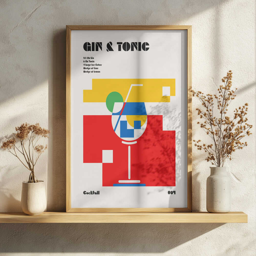 Modern Gin Tonic Art Print UK — Japanese Vibrant Wall Art — Kitchen — Wall It All Prints