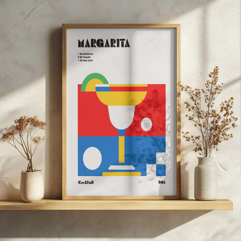 Geometric Margarita Cocktail Art Print UK — Japanese Vibrant Wall Art — Kitchen — Wall It All Prints
