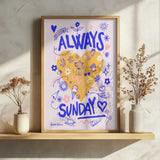 Always Sunday Doodles Art Print UK — Botanical Fresh Wall Art — Kitchen — Wall It All Prints