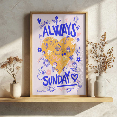 Always Sunday Doodles Art Print UK — Botanical Vibrant Wall Art — Kitchen — Wall It All Prints