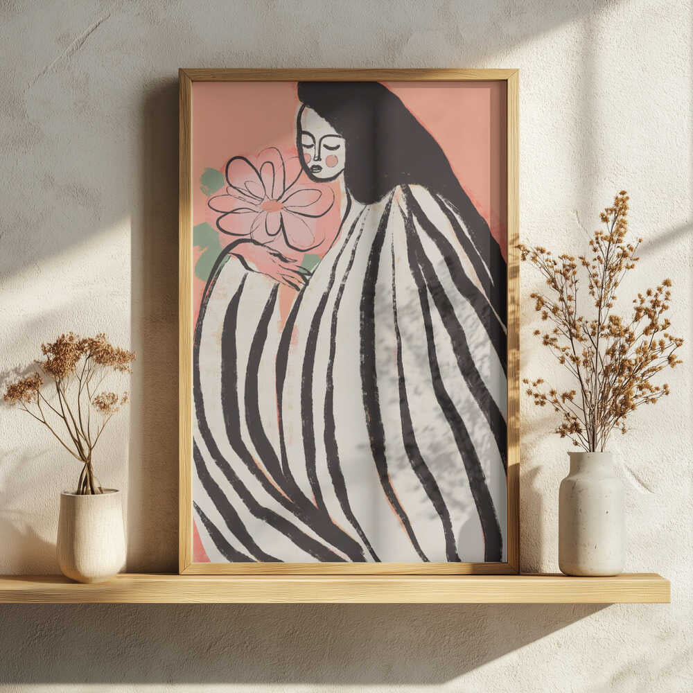 A Silent Moment (Peach) Art Print UK — Botanical Fresh Wall Art — Living Room — Wall It All Prints