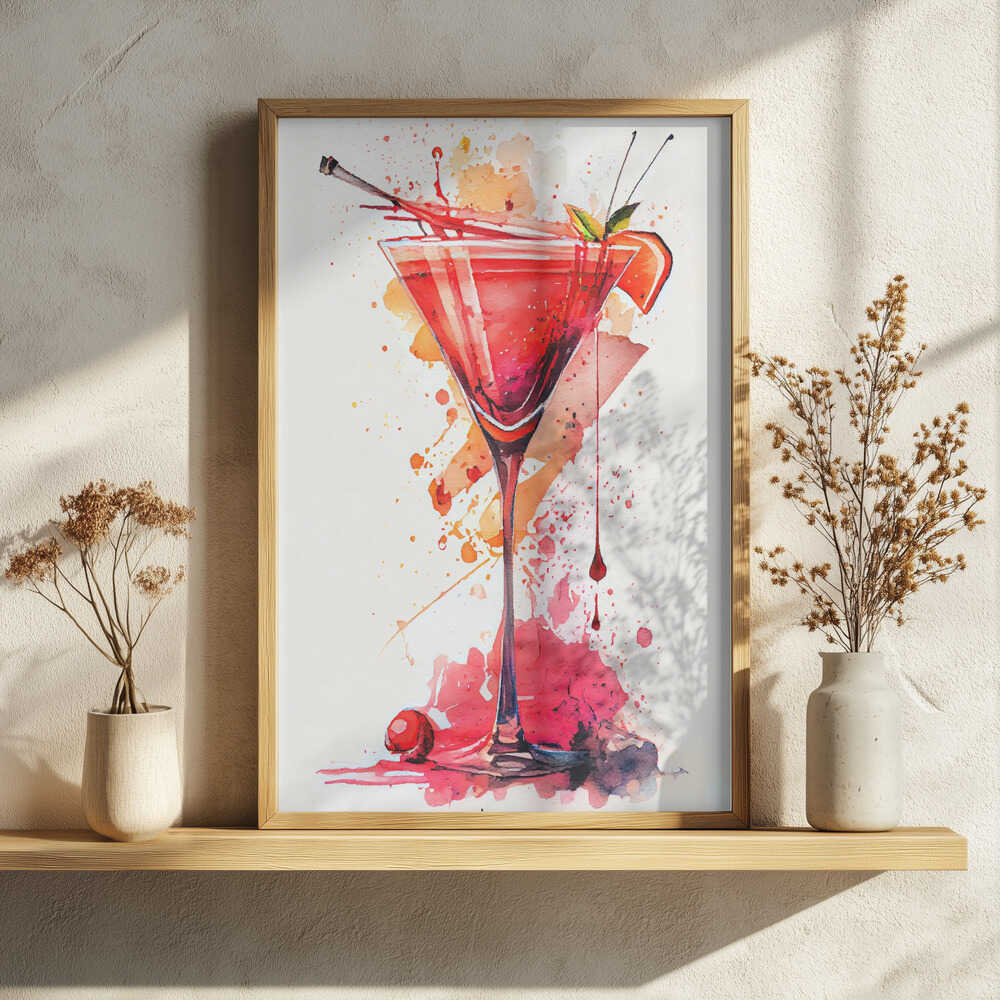 Vibrant Watercolor Cocktail Art Print UK — Abstract Vibrant Wall Art — Kitchen — Wall It All Prints
