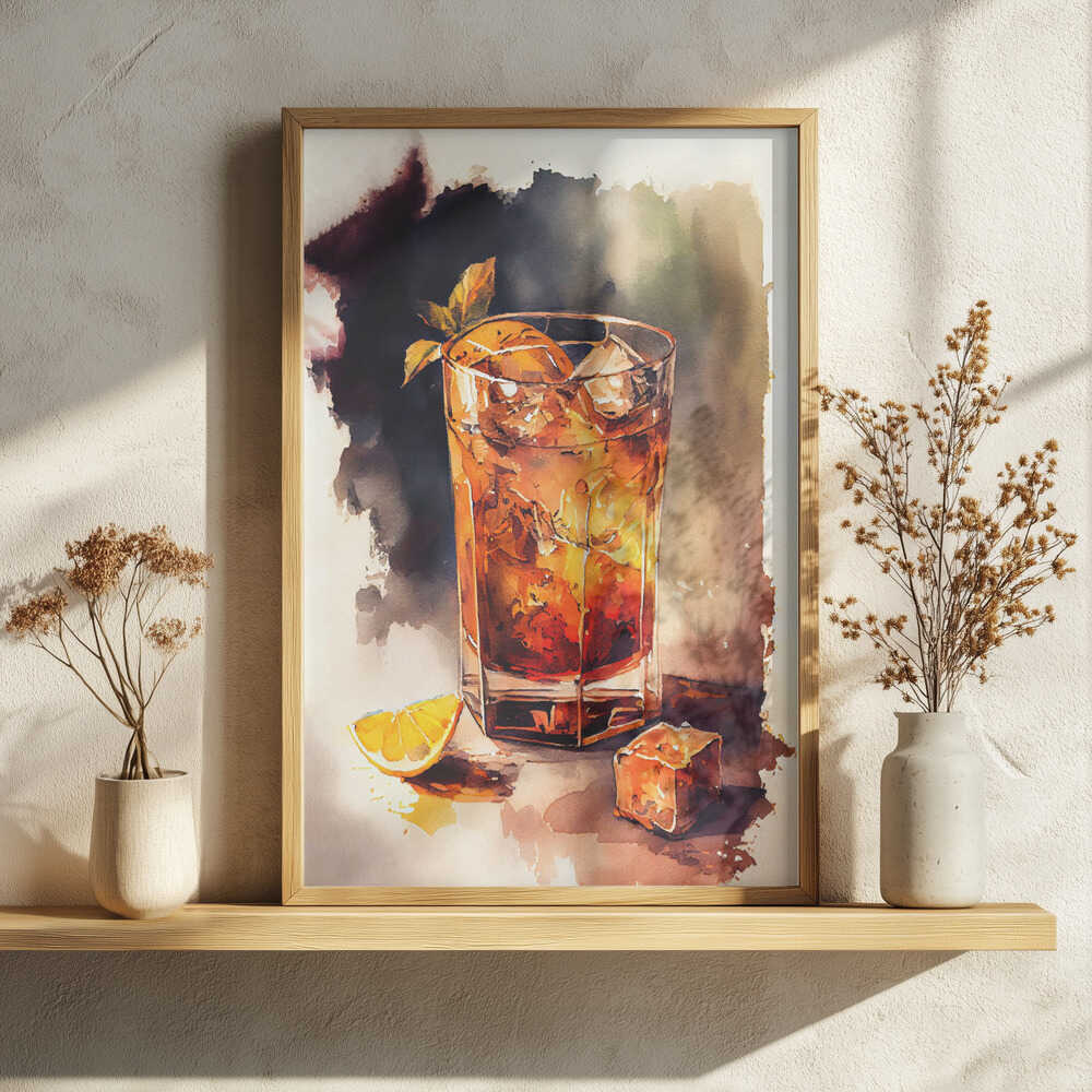 Refreshing Orange Cocktail Art Print UK — Japanese Vibrant Wall Art — Kitchen — Wall It All Prints