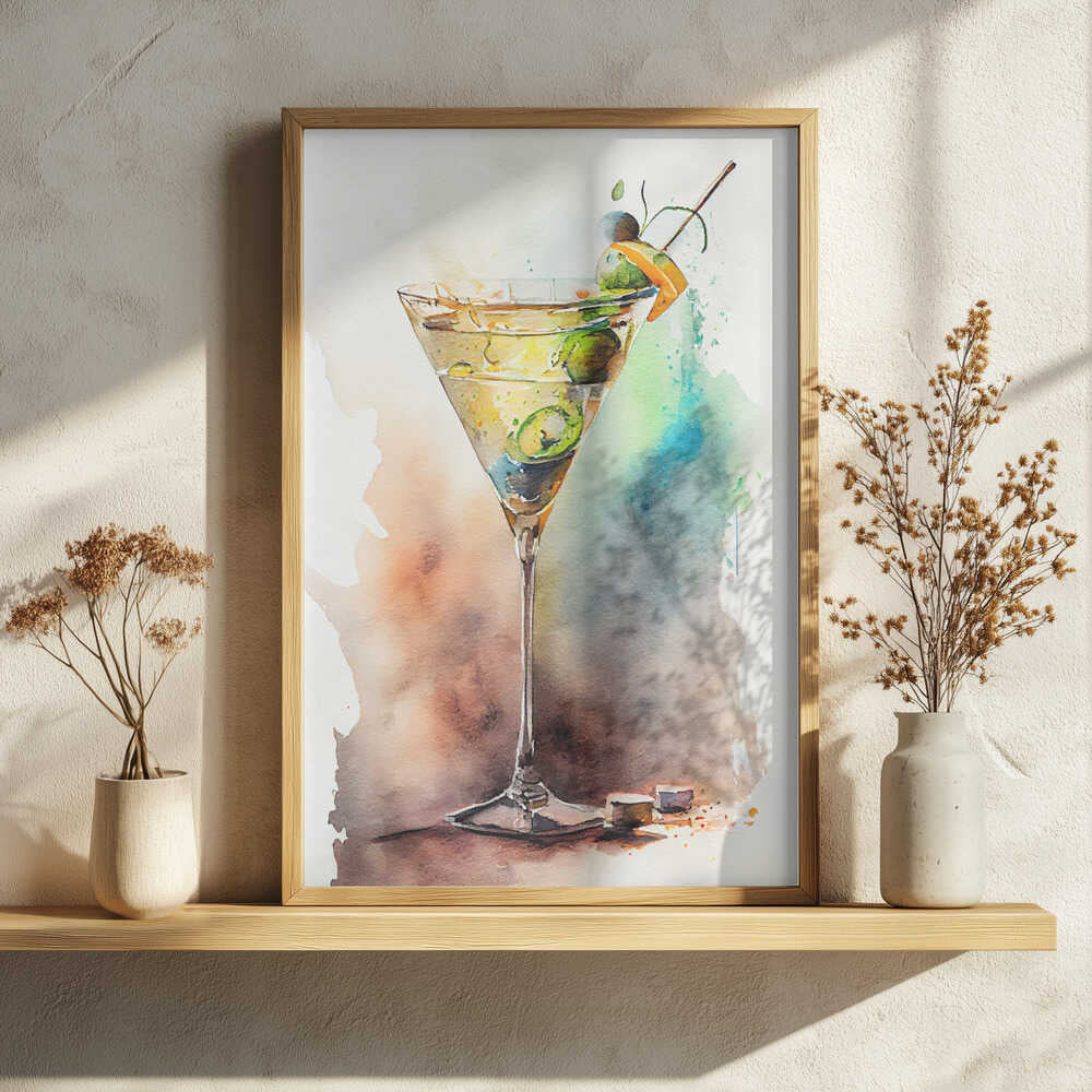 Vibrant Martini Painting Art Print UK — Abstract Vibrant Wall Art — Kitchen — Wall It All Prints