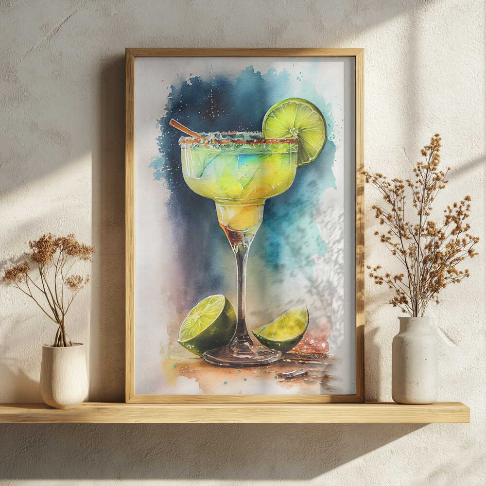 Vibrant Watercolor Margarita Art Print UK — Abstract Vibrant Wall Art — Kitchen — Wall It All Prints