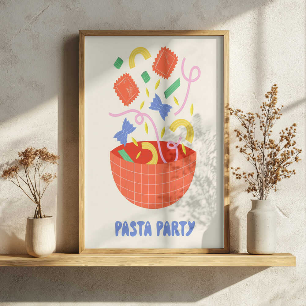 Pasta Party Art Print UK — Abstract Vibrant Wall Art — Kitchen — Wall It All Prints