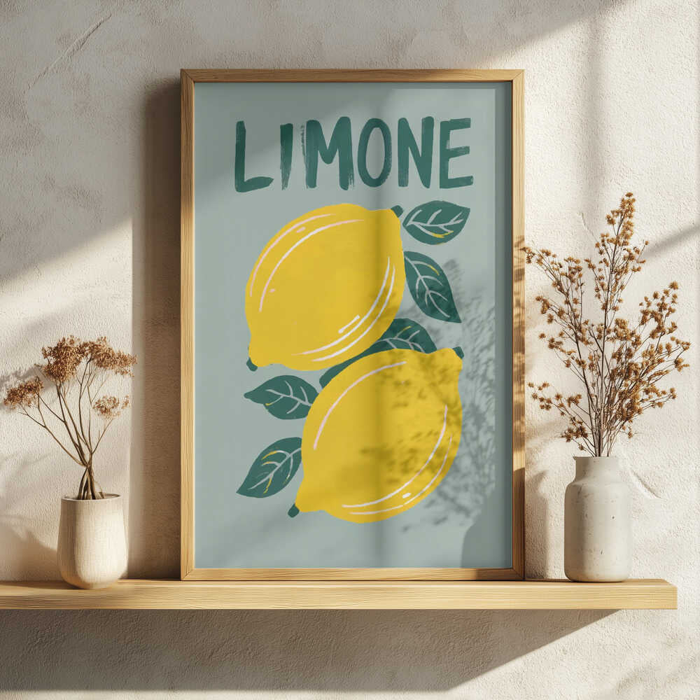Zesty Limone Lemons Art Print UK — Abstract Vibrant Wall Art — Kitchen — Wall It All Prints
