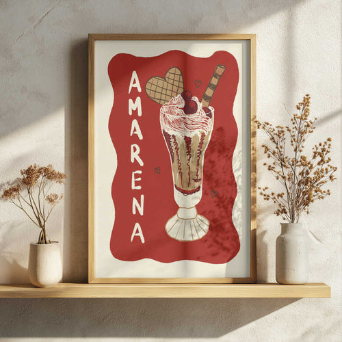 Amarena Cherry Sundae Art Print UK — Japanese Vibrant Wall Art — Kitchen — Wall It All Prints