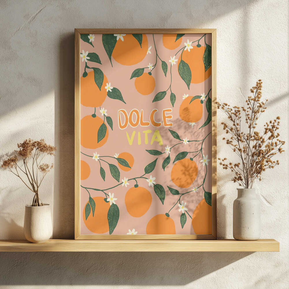 Oranges Dolce Vita Art Print UK — Abstract Vibrant Wall Art — Living Room — Wall It All Prints