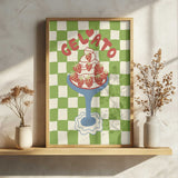 Sweet Strawberry Gelato Art Print UK — Abstract Vibrant Wall Art — Kitchen — Wall It All Prints