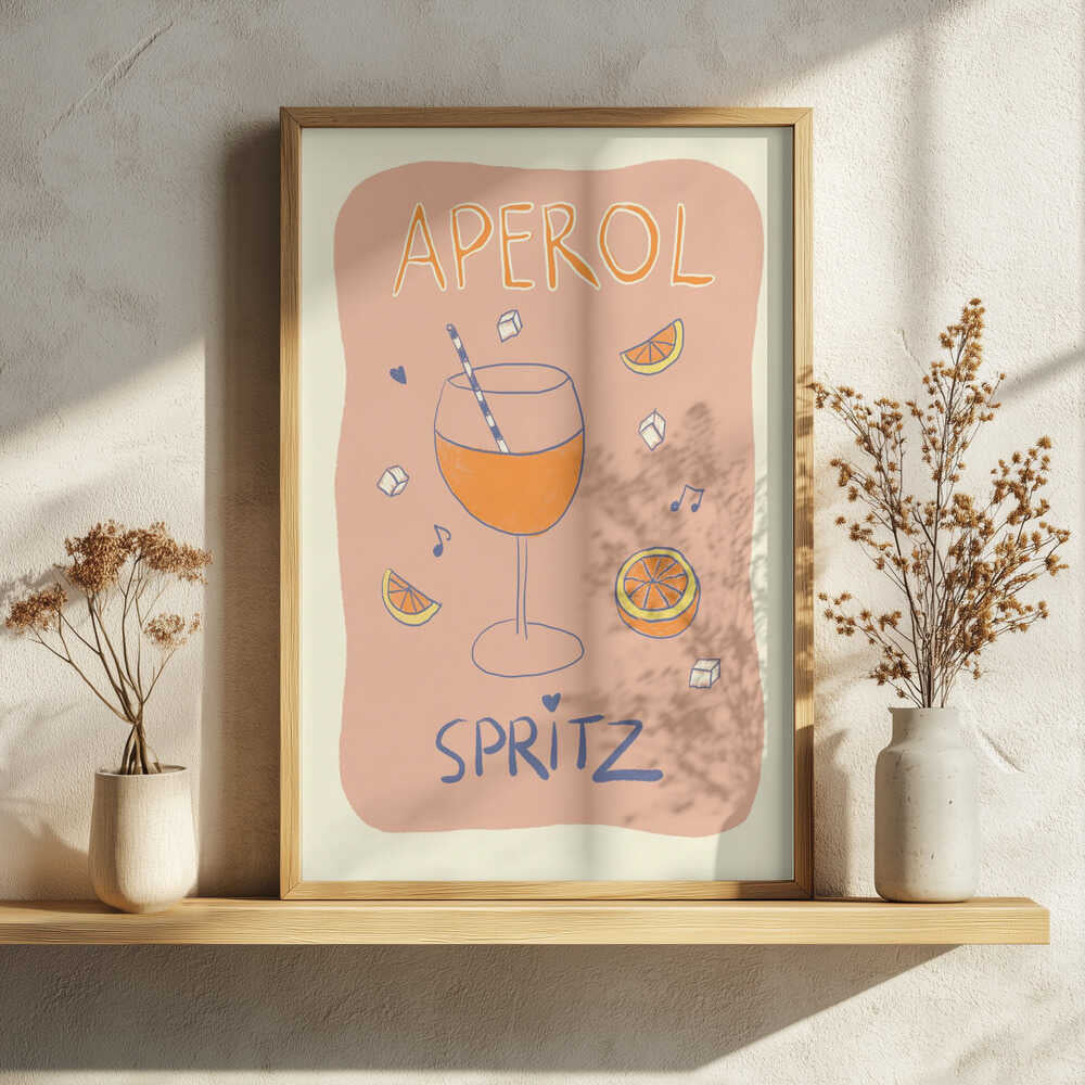 Refreshing Aperol Spritz Art Print UK — Abstract Vibrant Wall Art — Kitchen — Wall It All Prints