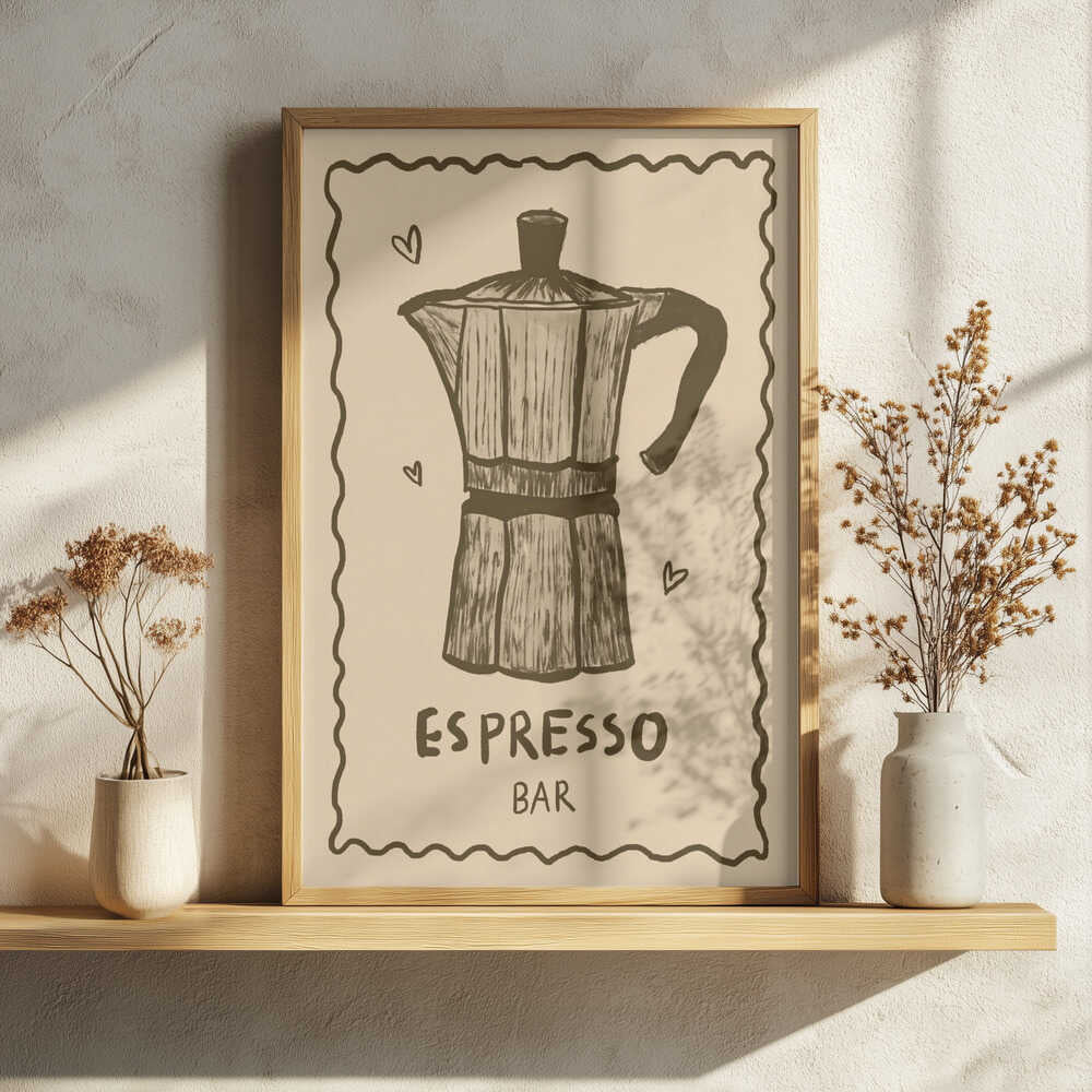 Moka Pot Illustration Art Print UK — Food Vibrant Wall Art — Kitchen — Wall It All Prints