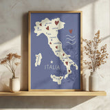 Italy Love Travel Map