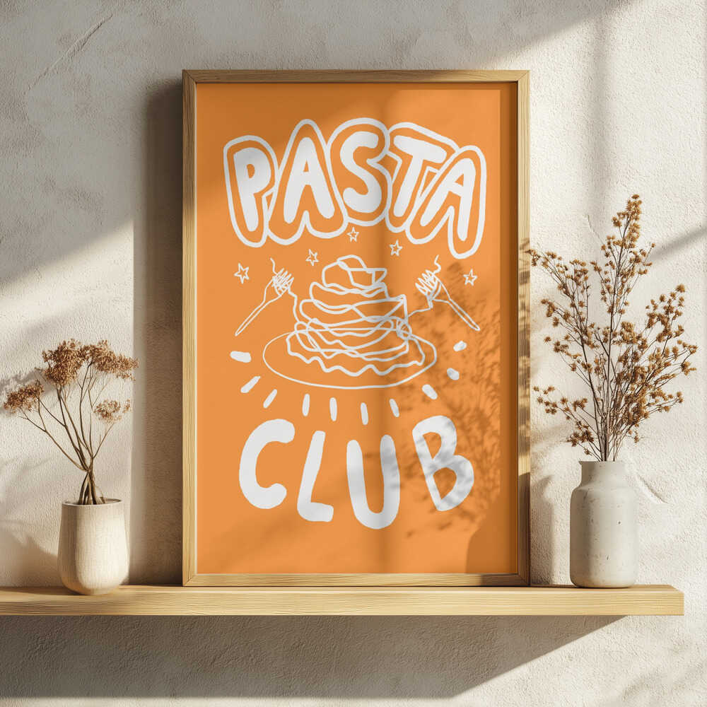 Pasta Club Illustration Art Print UK — Abstract Vibrant Wall Art — Kitchen — Wall It All Prints