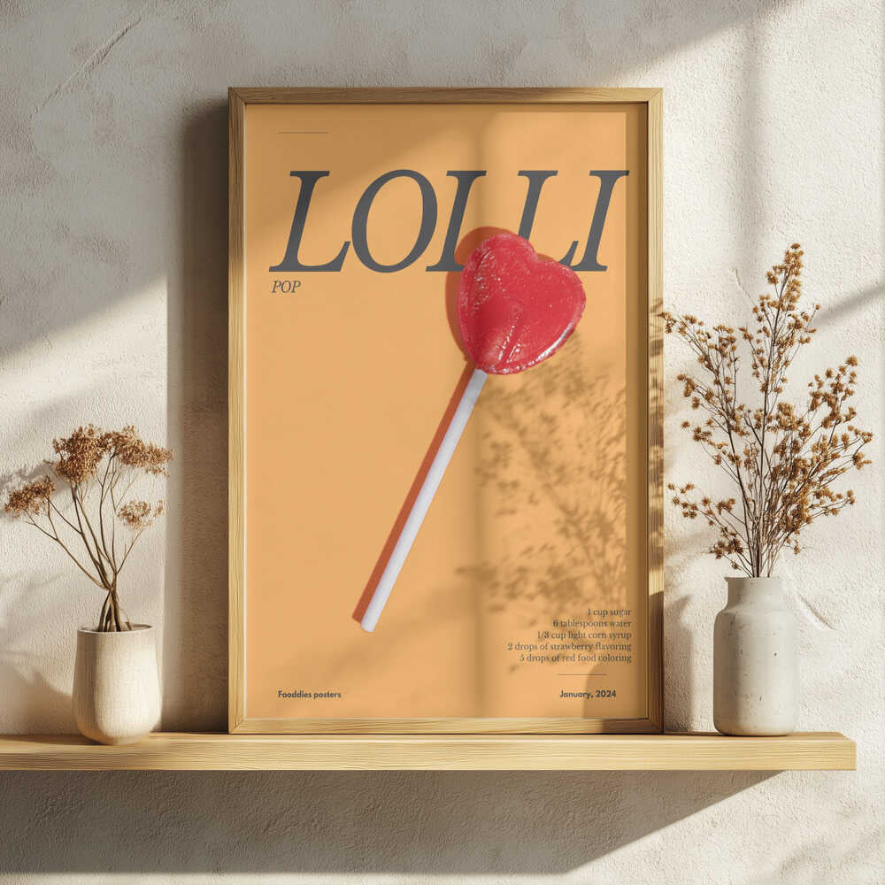 Sweet Heart Lollipop Art Print UK — Japanese Vibrant Wall Art — Living Room — Wall It All Prints