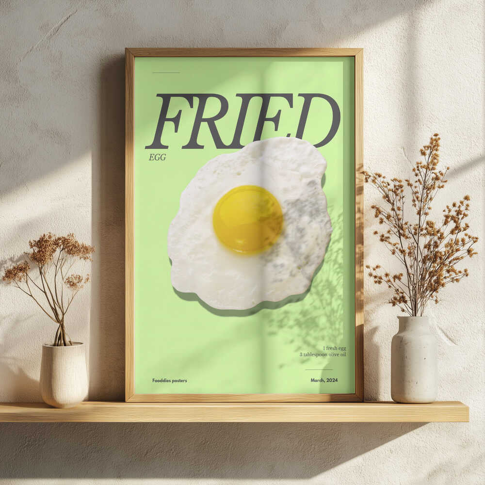 Perfect Fried Egg Art Print UK — Abstract Vibrant Wall Art — Kitchen — Wall It All Prints