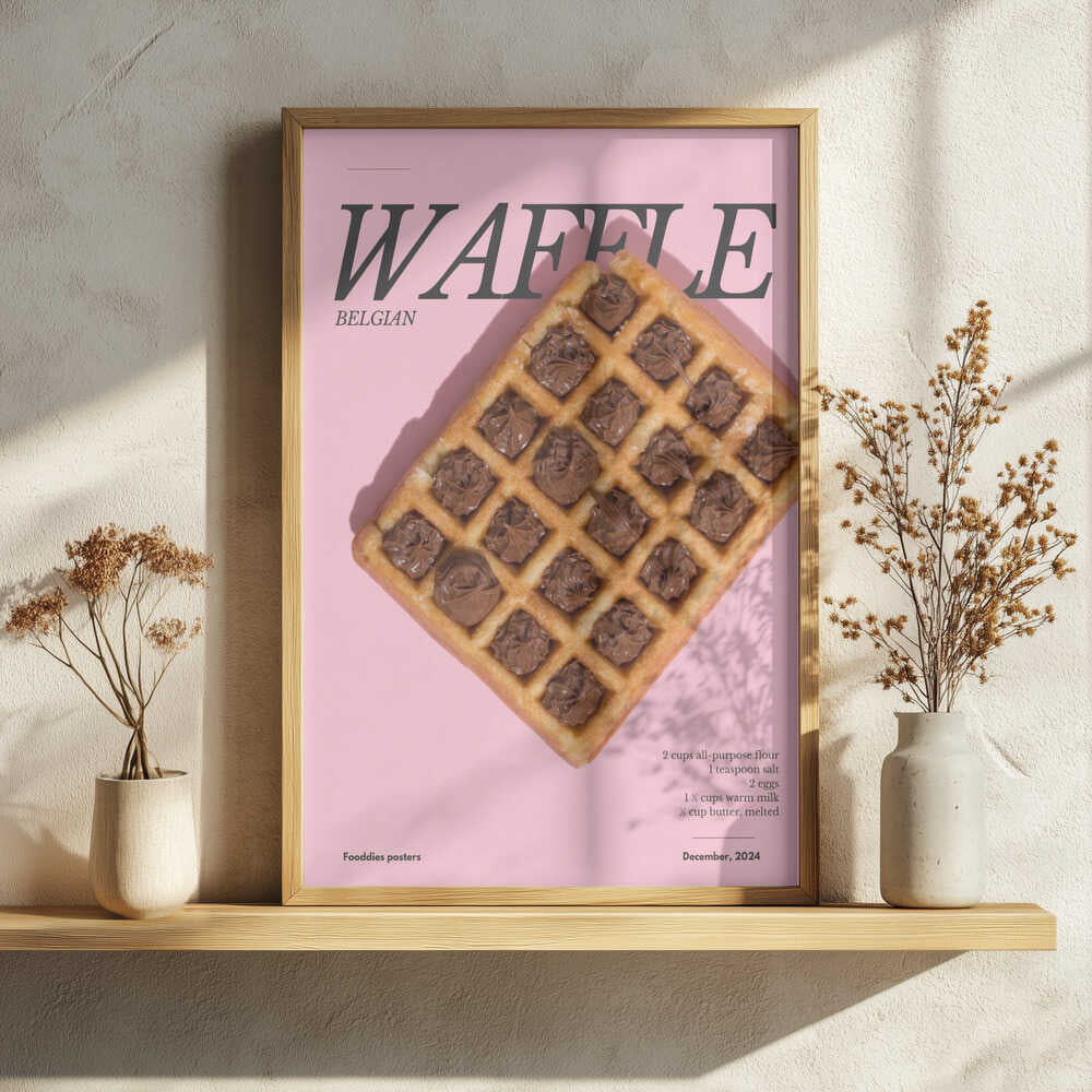 Sweet Chocolate Waffle Art Print UK — Food Vibrant Wall Art — Kitchen — Wall It All Prints