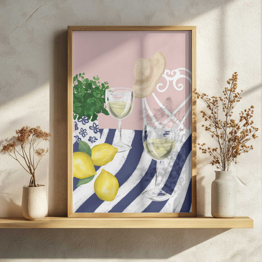 Summer Drinks and Lemons Art Print UK — Botanical Fresh Wall Art — Kitchen — Wall It All Prints