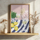 Summer Drinks and Lemons Art Print UK — Botanical Fresh Wall Art — Kitchen — Wall It All Prints