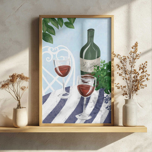 Al Fresco Wine Charm Art Print UK — Botanical Vibrant Wall Art — Kitchen — Wall It All Prints