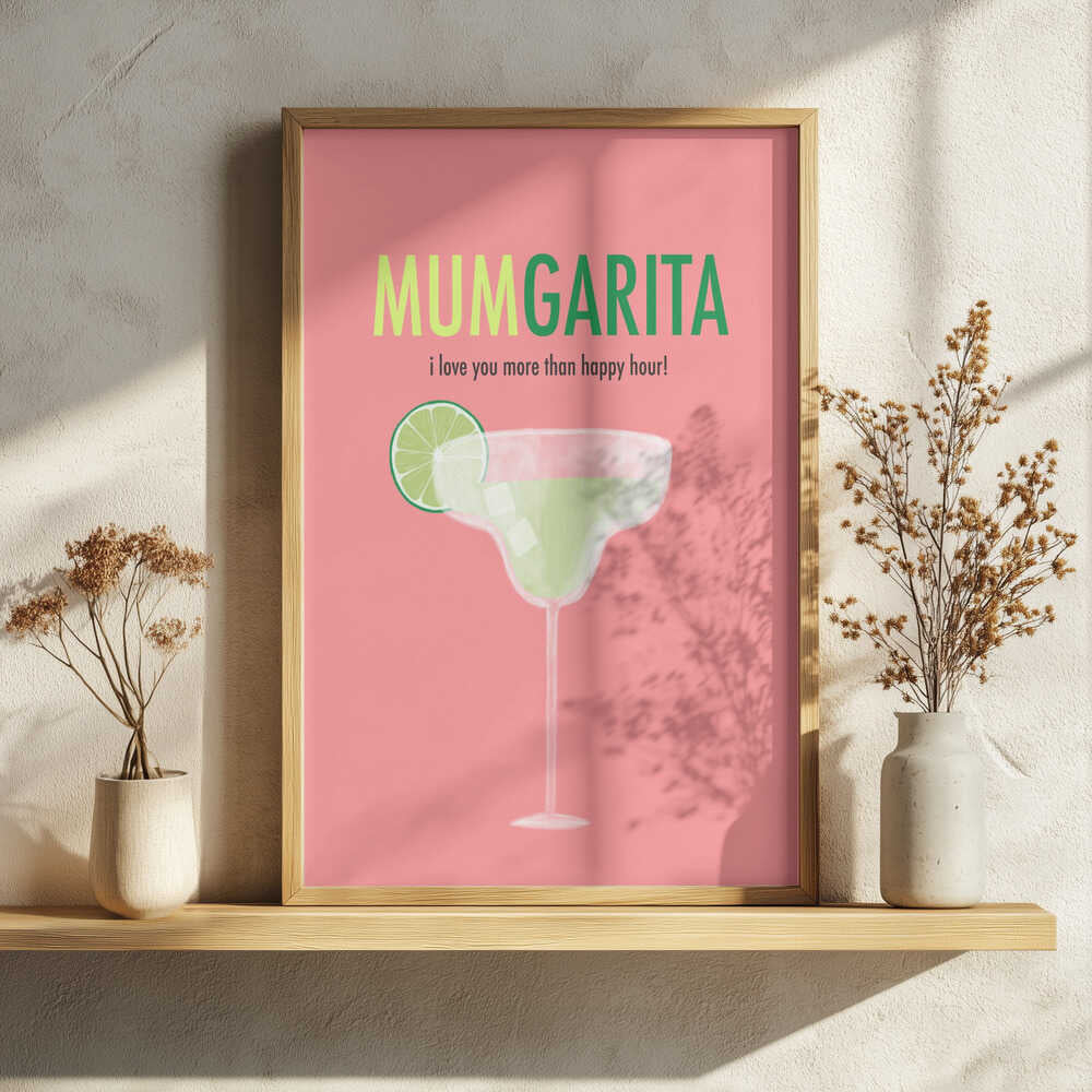 Mumgarita Happy Hour Art Print UK — Vintage Vibrant Wall Art — Kitchen — Wall It All Prints