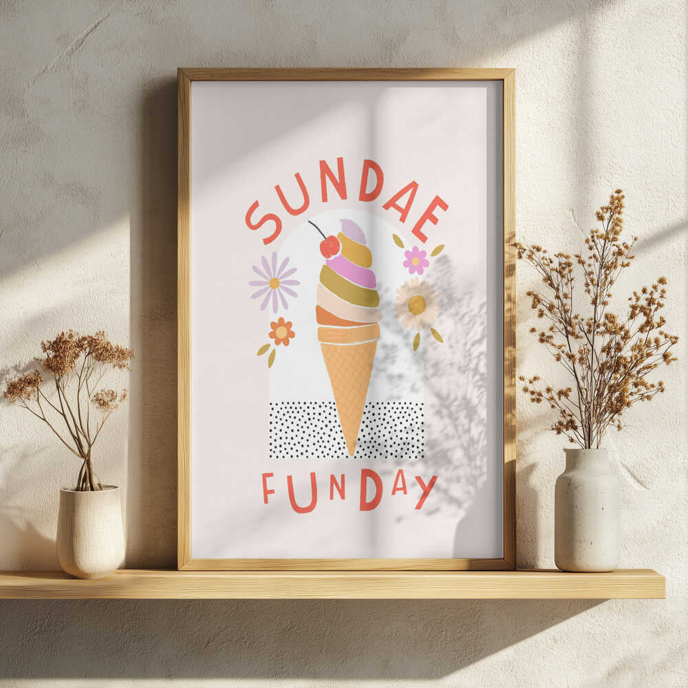 Colorful Sundae Fun Art Print UK — Food Vibrant Wall Art — Kitchen — Wall It All Prints