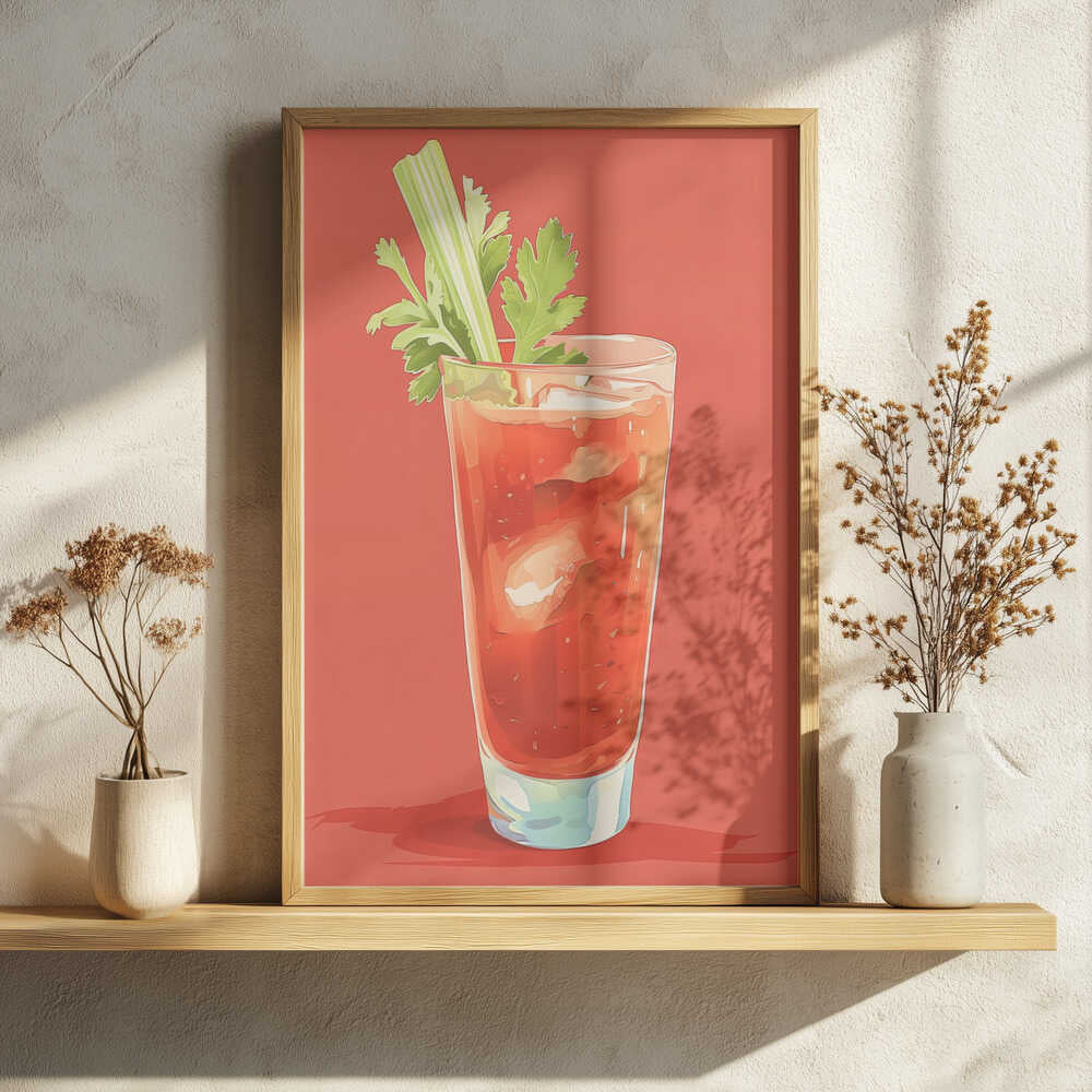 Refreshing Bloody Mary Art Print UK — Botanical Calm Wall Art — Kitchen — Wall It All Prints