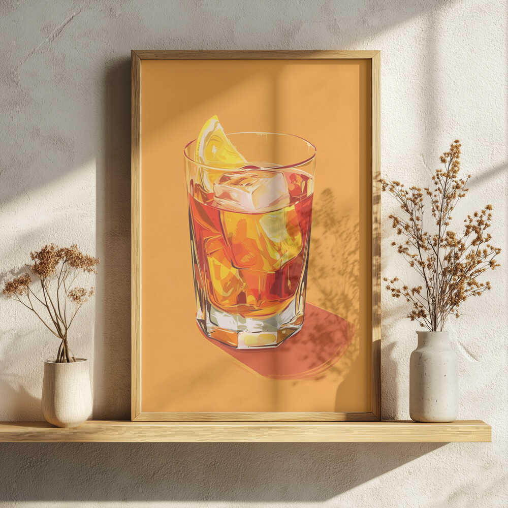 Refreshing Orange Cocktail Art Print UK — Vintage Calm Wall Art — Kitchen — Wall It All Prints