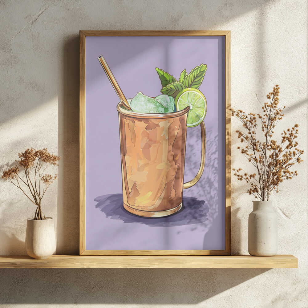 Refreshing Copper Cocktail Art Print UK — Botanical Fresh Wall Art — Kitchen — Wall It All Prints