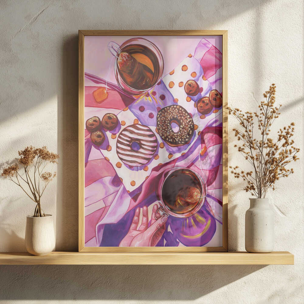 Sweet Tea and Donuts Art Print UK — Food Vibrant Wall Art — Kitchen — Wall It All Prints