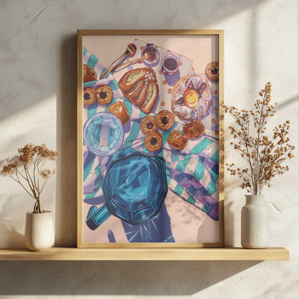 Sunny Breakfast Treats Art Print UK — Food Vibrant Wall Art — Kitchen — Wall It All Prints