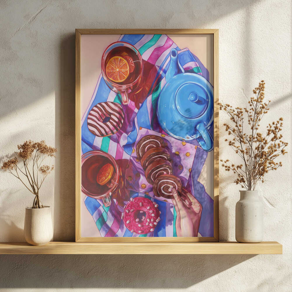 Sweet Tea Time Art Print UK — Abstract Vibrant Wall Art — Kitchen — Wall It All Prints