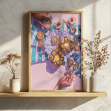 Sweet Dessert Spread Art Print UK — Portrait Vibrant Wall Art — Kitchen — Wall It All Prints