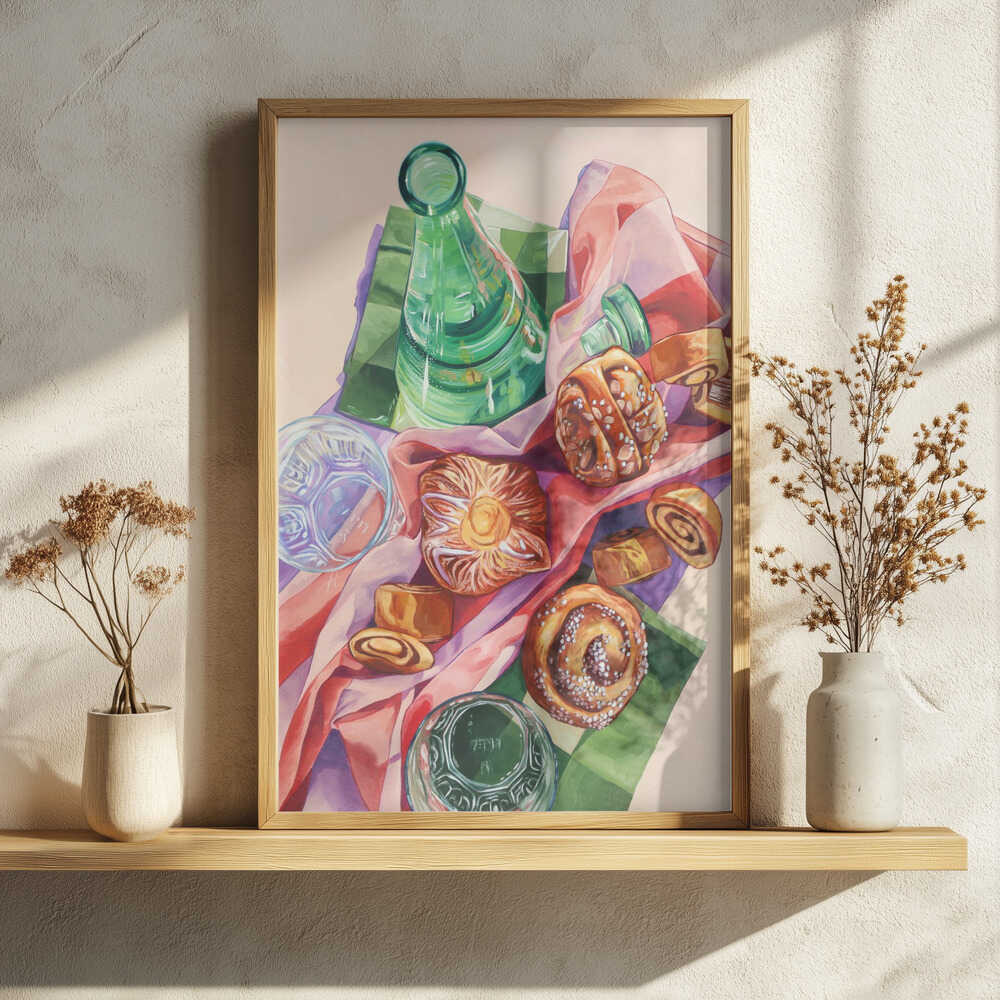 Sweet Morning Pastries Art Print UK — Abstract Vibrant Wall Art — Kitchen — Wall It All Prints