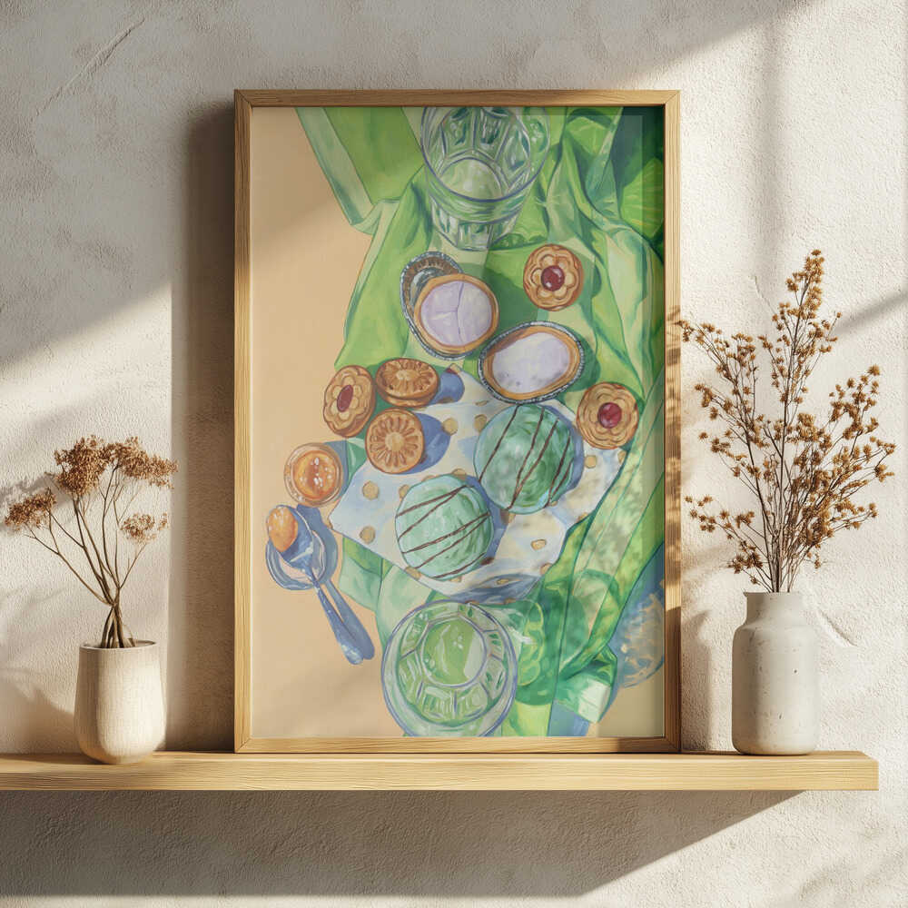 Sweet Mint Green Still Life Art Print UK — Food Vibrant Wall Art — Kitchen — Wall It All Prints