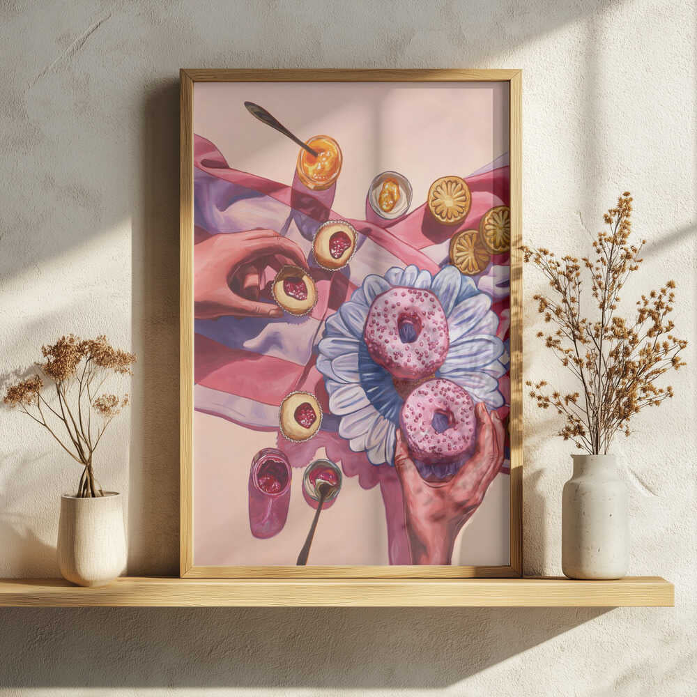 Sweet Pink Treats Art Print UK — Food Vibrant Wall Art — Kitchen — Wall It All Prints