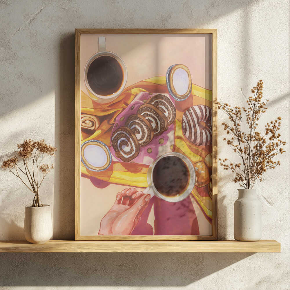 Sweet Treats And Coffee Art Print UK — Food Vibrant Wall Art — Kitchen — Wall It All Prints