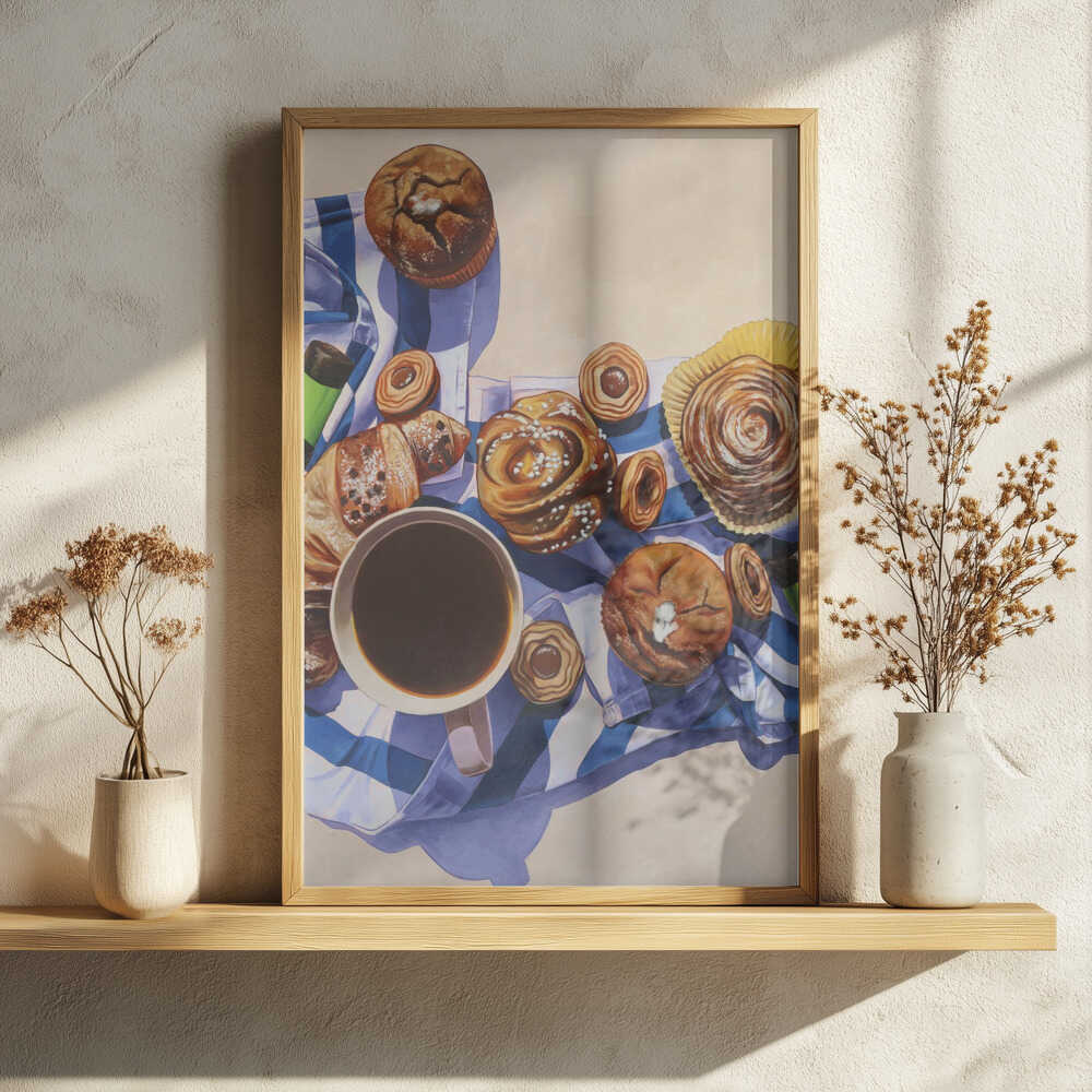 Cozy Morning Pastries Art Print UK — Abstract Vibrant Wall Art — Kitchen — Wall It All Prints