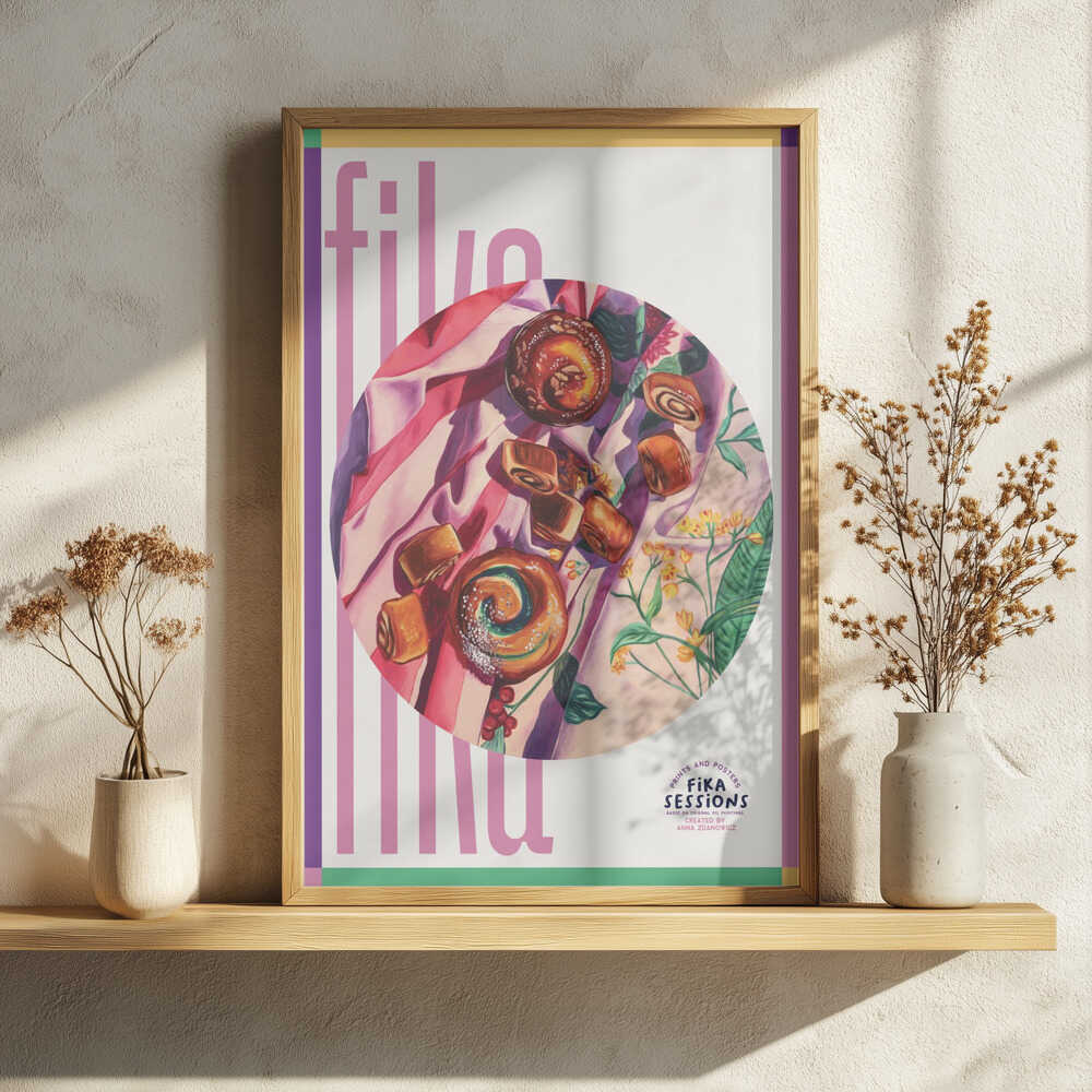 Vibrant Morning Pastries Art Print UK — Botanical Fresh Wall Art — Kitchen — Wall It All Prints