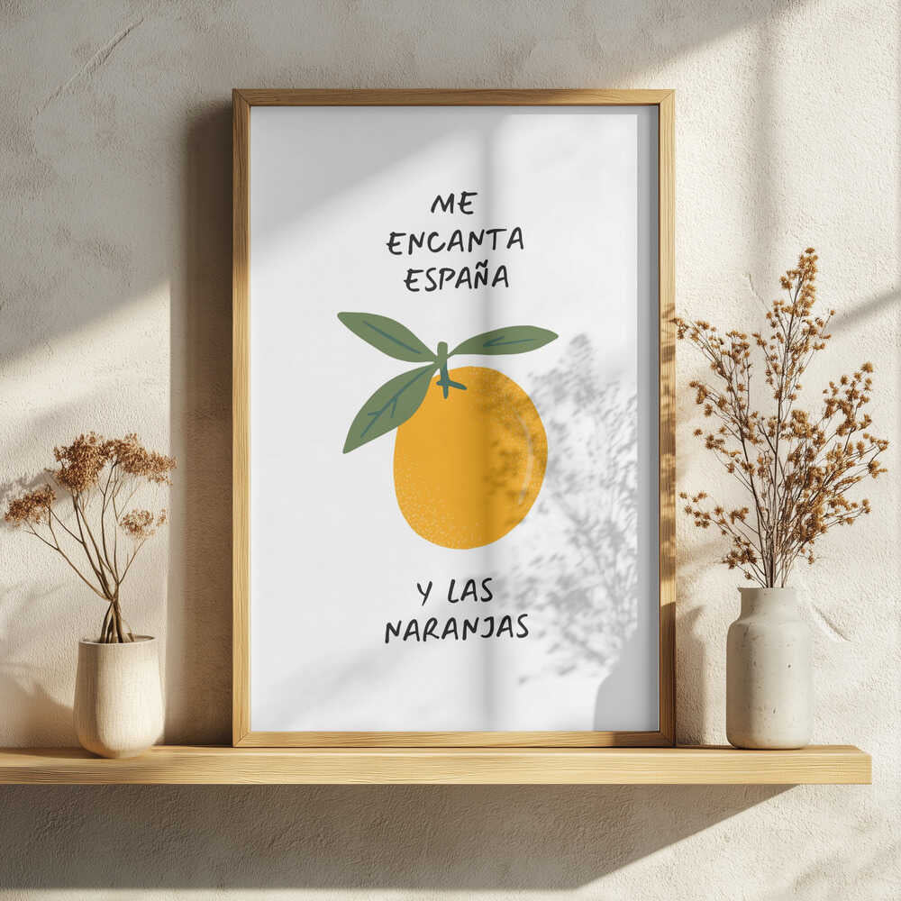 Spanish Orange Love Art Print UK — Food Dark Wall Art — Kitchen — Wall It All Prints